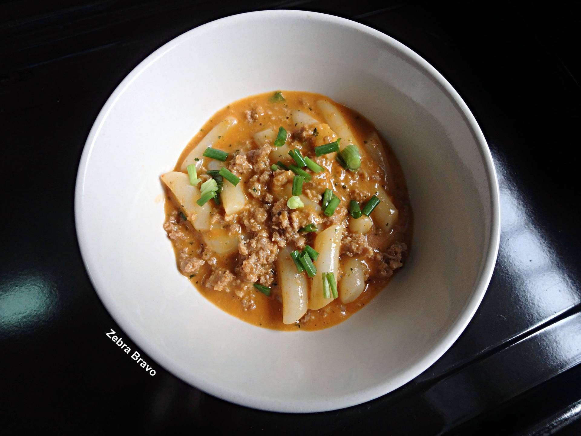 Cheese Topokki with Minced Beef