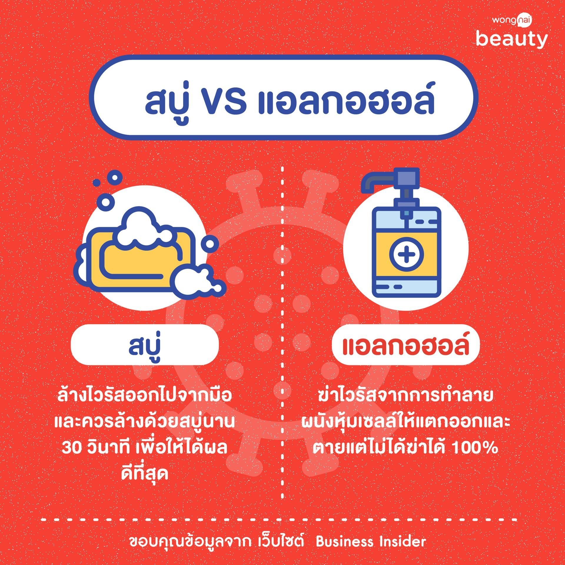 สบู่กับแอลกอฮอล์ อันไหนดีกว่ากัน
