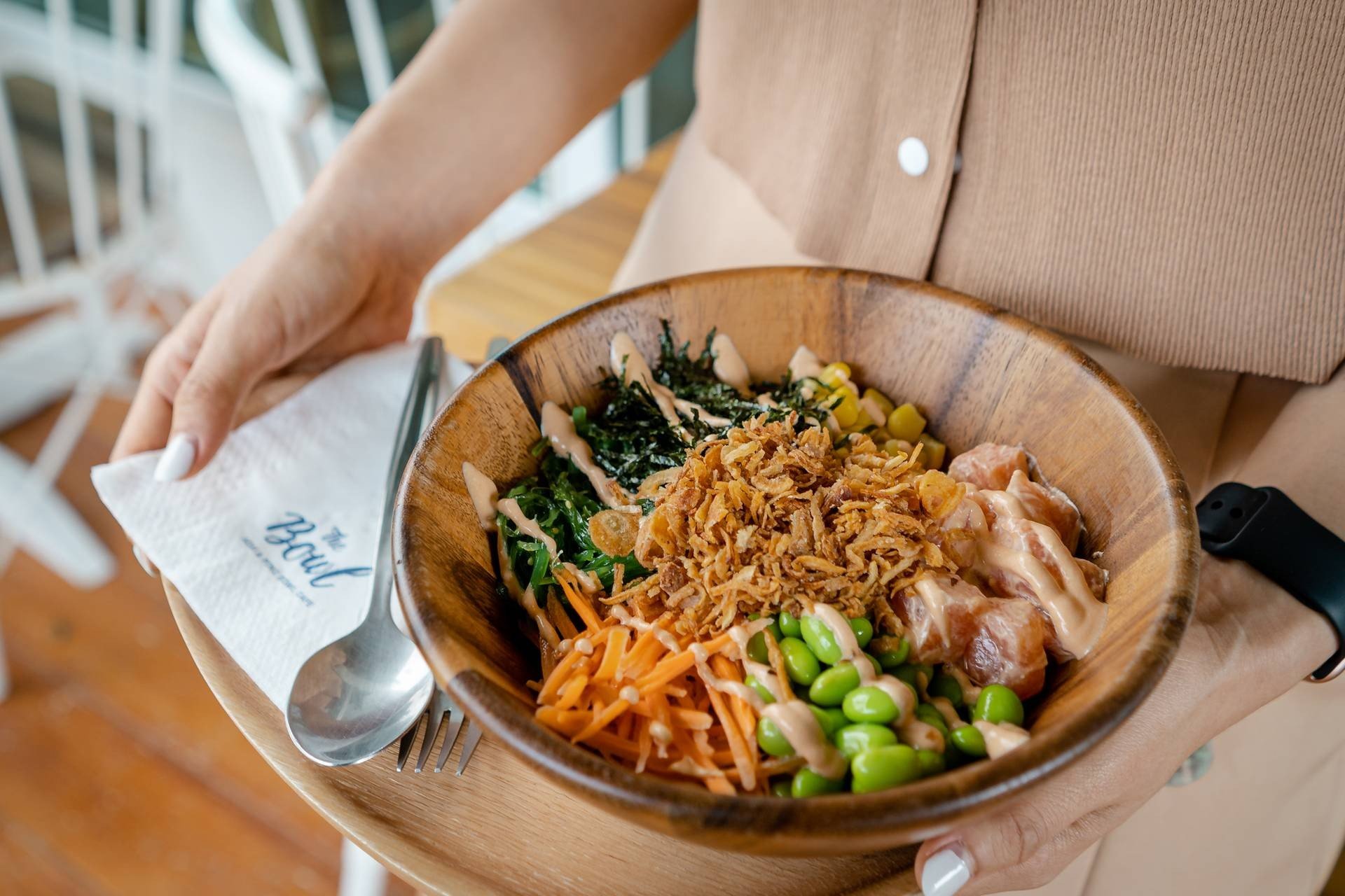 Salmon Mayo Bowl • Sushi Rice With Salmon Mayo Seaweed Salad Edamame