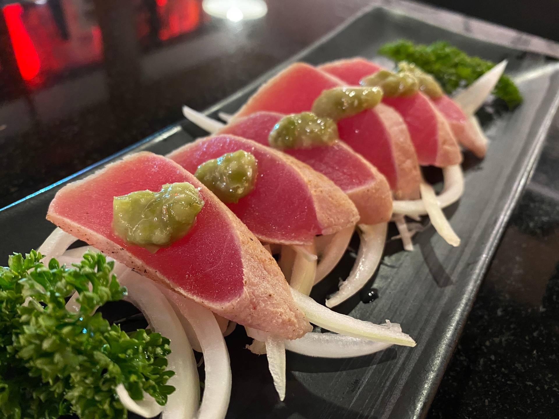 Tuna Tataki wasabi ร้าน Ori Izakaya โอริอิซากายะ อารีย์ Wongnai