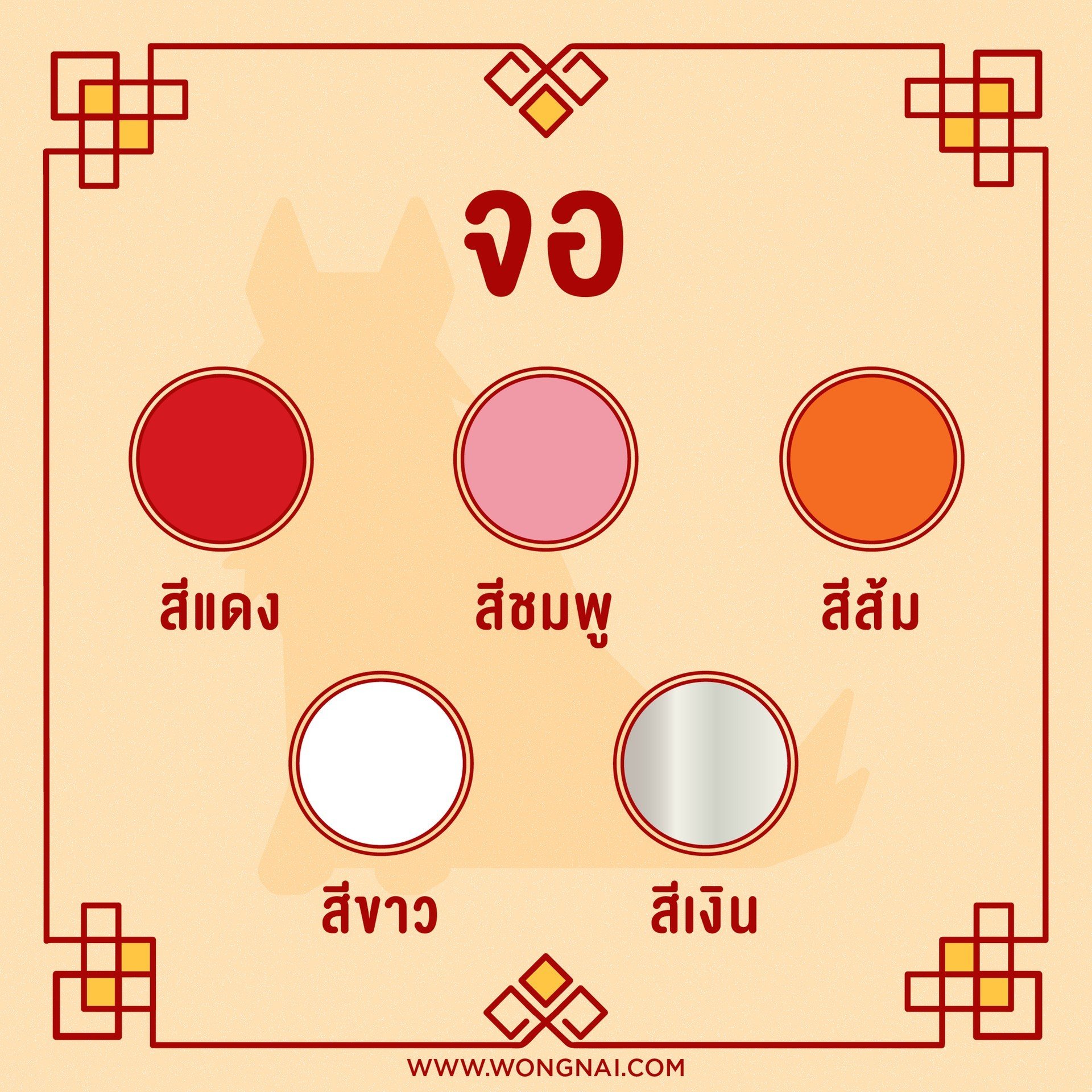 สีมงคลปี 2564 สำหรับคนเกิดปีนักษัตรปีจอ สีมงคลสำหรับคนเกิดปีจอ (ปีหมา)