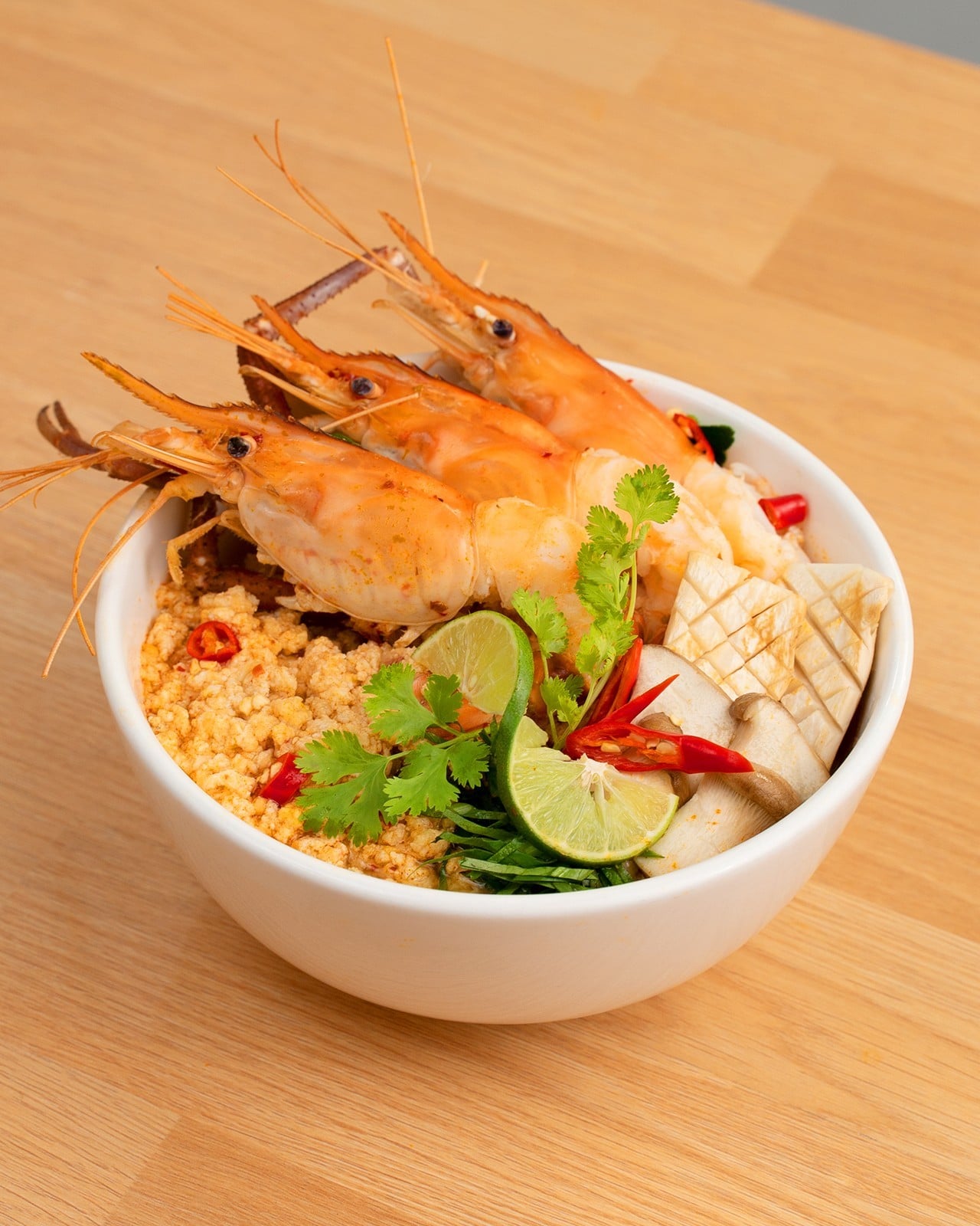 โจ๊กไข่ขาวต้มยำกุ้ง โจ๊กไข่ขาวต้มยำกุ้ง