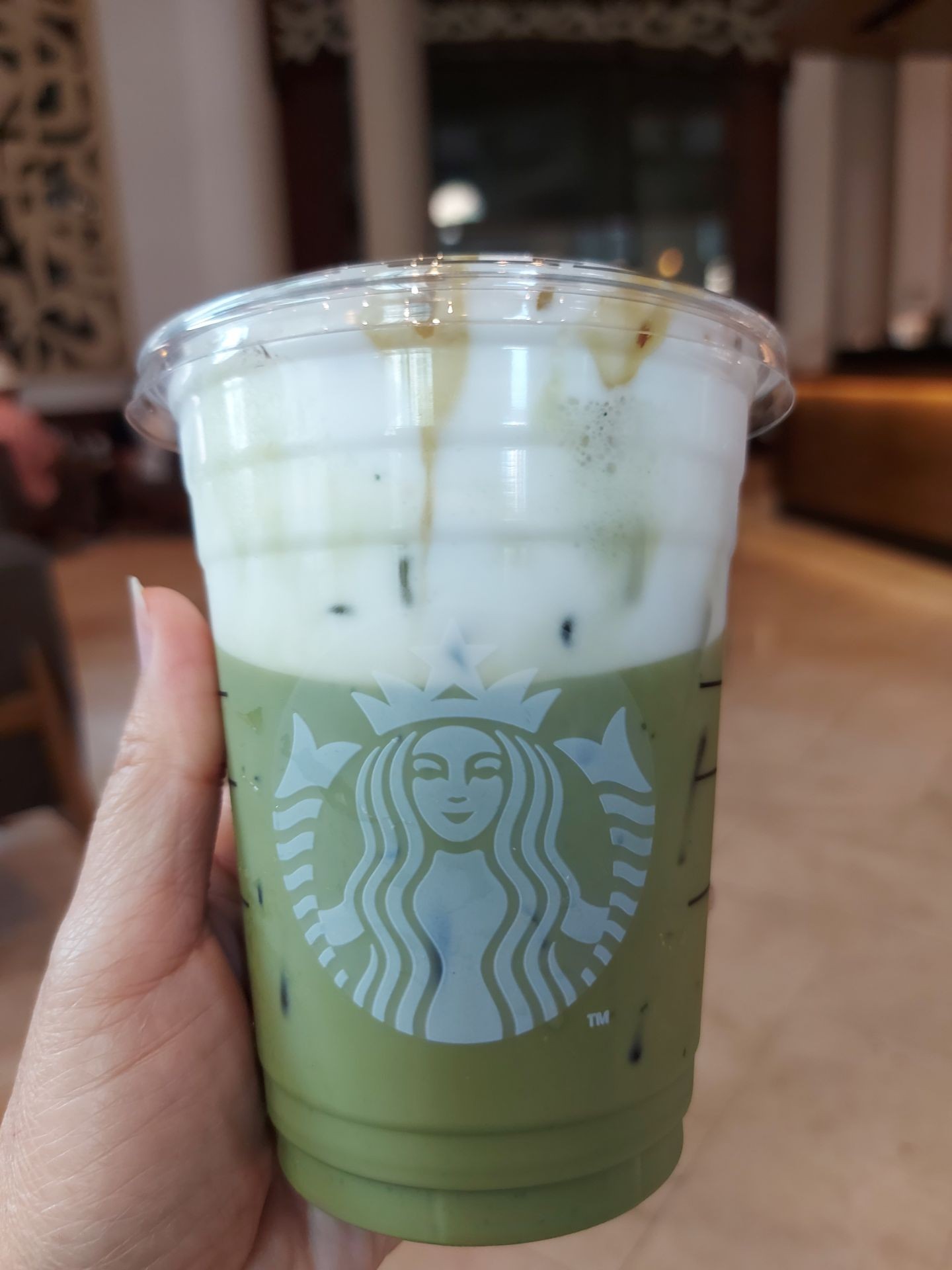 รีวิว Starbucks แคมป์ เดวิส Iced Pistachios Pure Matcha Latte add