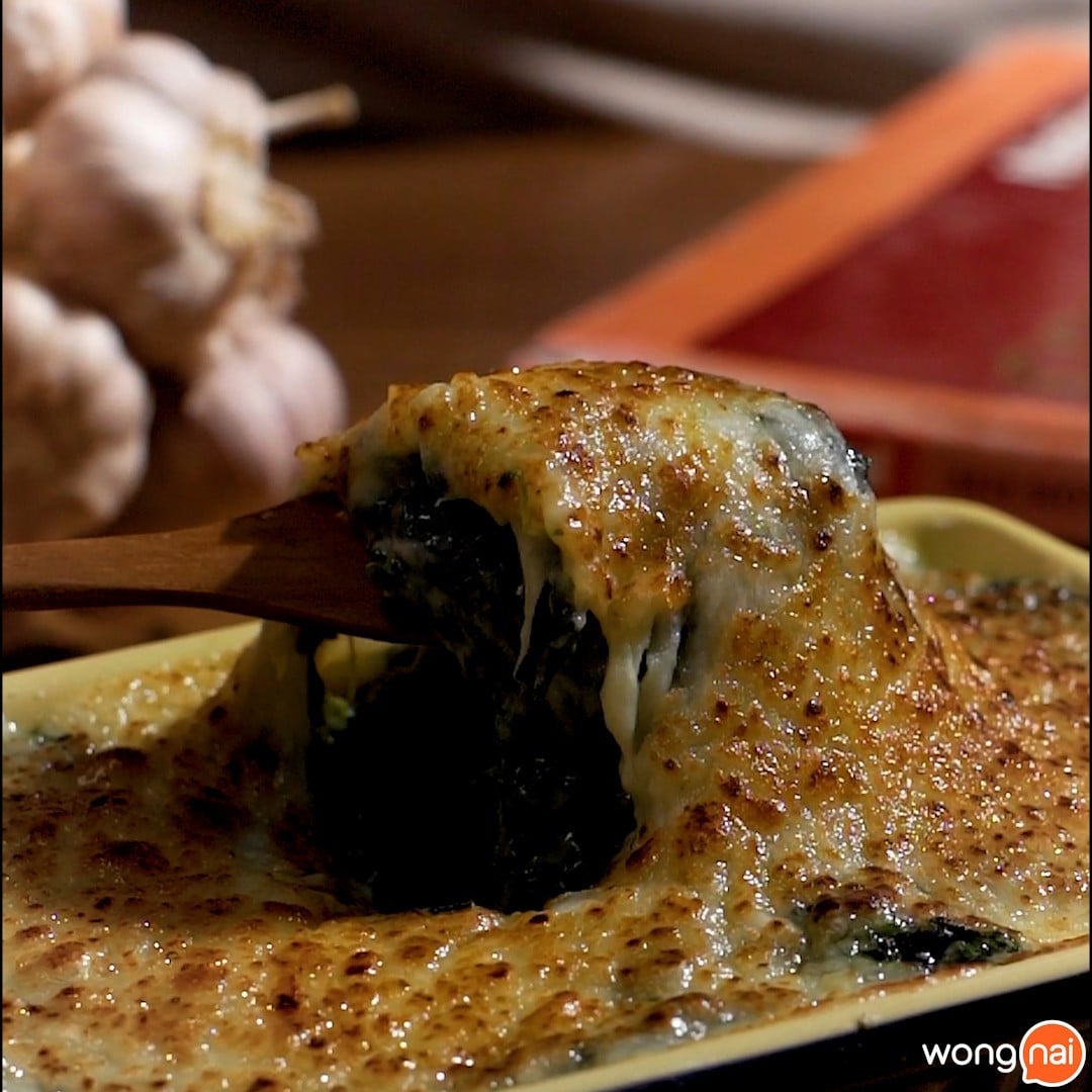 ผักโขมอบชีส ผักโขมอบชีส