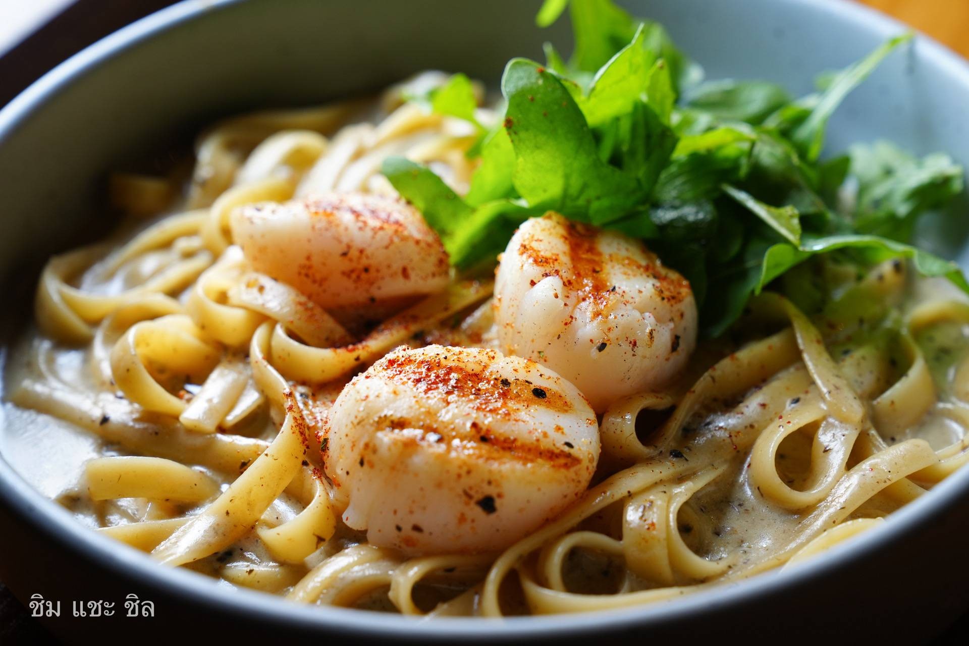 Fettuccine Truffle Cream, Grilled U.S. Scallops ร้าน COAL Bistro Wongnai
