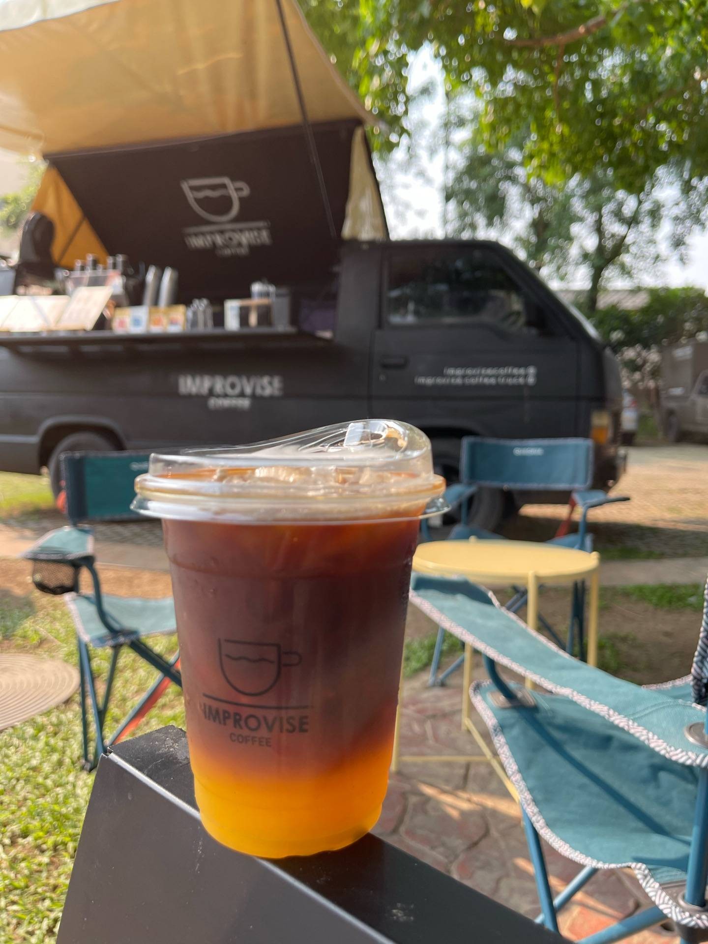 Americano Orange ร้าน lmprovise coffee CBP Improvise coffee CBP
