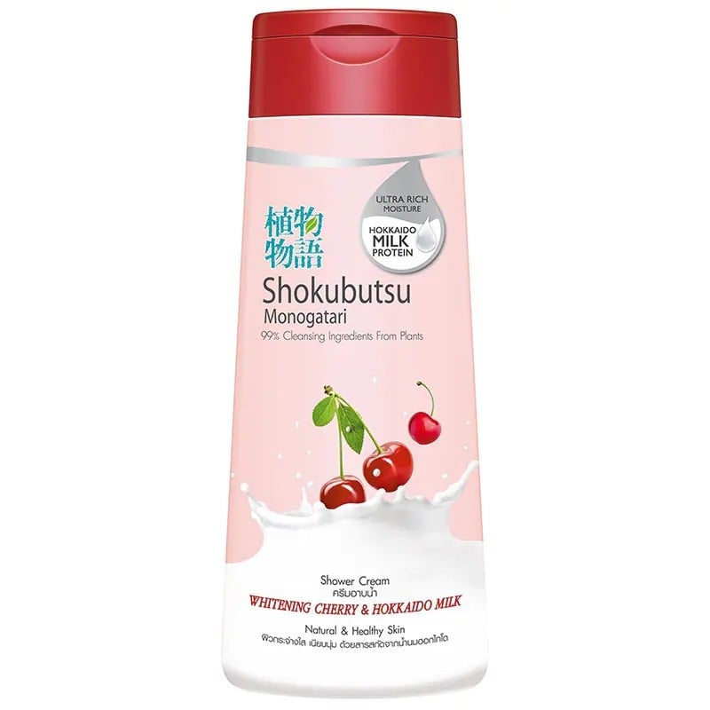 Shokubutsu Whitening Cherry and Hokkaido Milk Shower Cream
