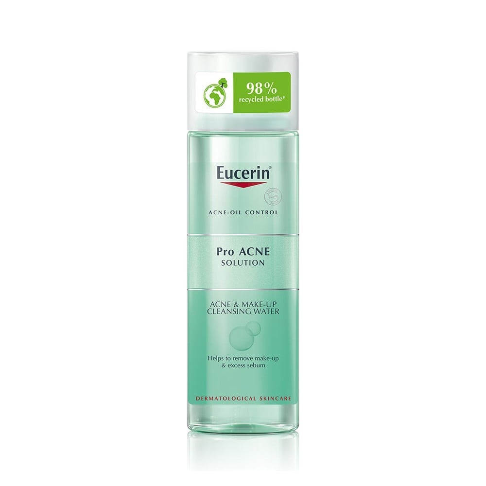 Eucerin Pro ACNE SOLUTION ACNE & MAKE UP CLEANSING WATER คลีนซิ่งสําหรับคนเป็นสิว คลีนซิ่งสําหรับคนเป็นสิวแพ้ง่าย คลีนซิ่งลดสิว