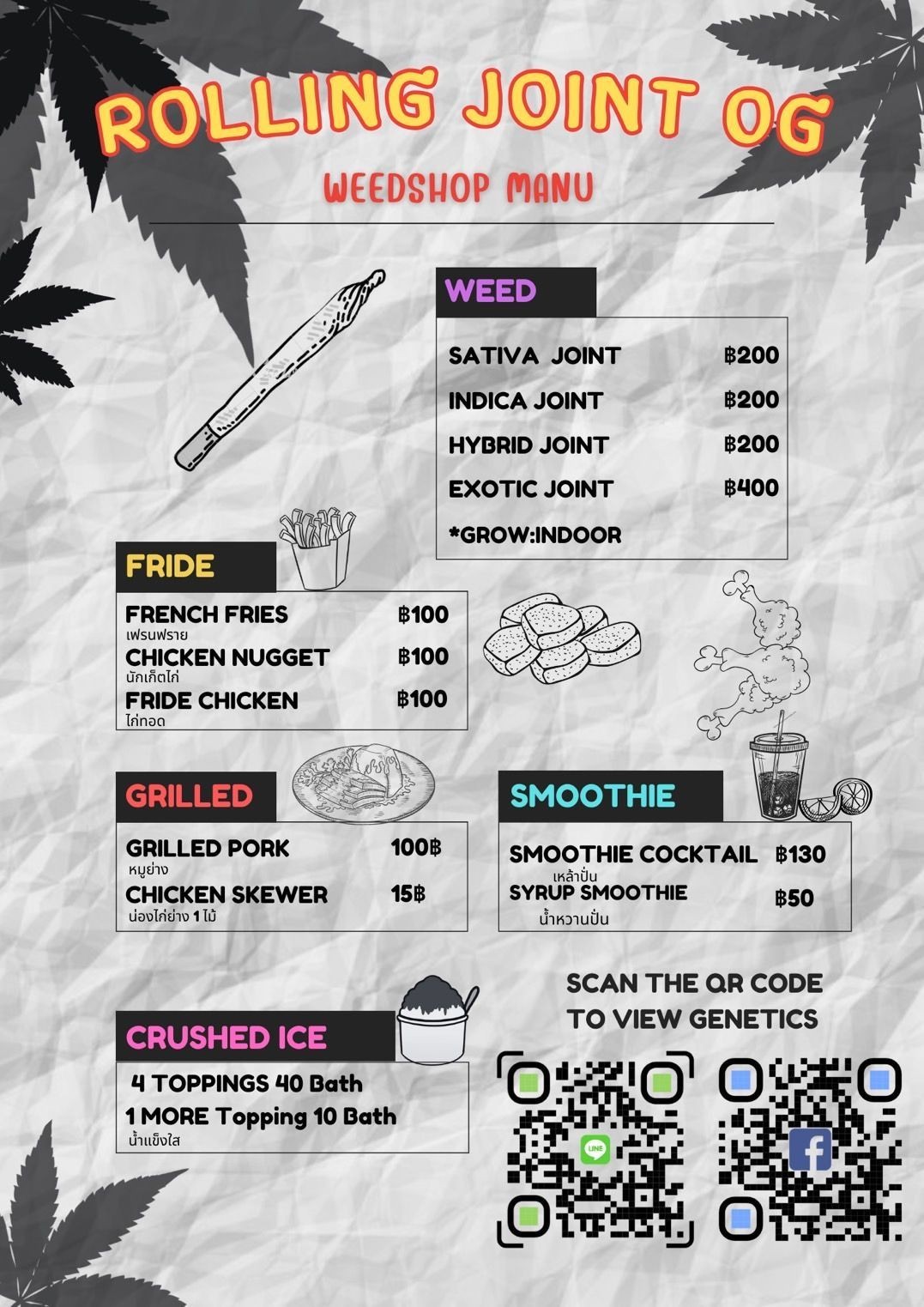 รีวิว Rolling Joint And Foods Koh samui It's a good shop. Suitable for sitting and eating or