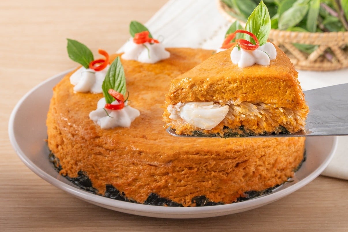 เค้กห่อหมกวุ้นเส้นเนื้อปู เค้กห่อหมกวุ้นเส้นเนื้อปู