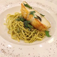 grilled snowfish with spicy linguine