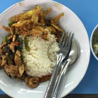 เมนูของร้าน สีฟ้า ข้าวแกง-ตามสั่ง