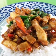 เมนูของร้าน เจ๊แอ๊ดข้าวหมูแดง หมูกรอบ