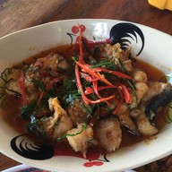 เมนูของร้าน ร้านปลาเขื่อนทองผาภูมิ