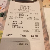 เมนูของร้าน Windows Cafe Hongkong International Airport