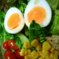 สลัดผักออร์แกนิค (ไข่ต้ม) น้ำสลัดข้าวกล้องกระชายดำ