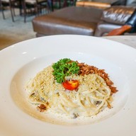Soy Cabonara Spaghetti (260THB) 