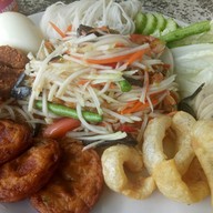 เมนูของร้าน ส้มตำป้าเทืองตลาดสวี