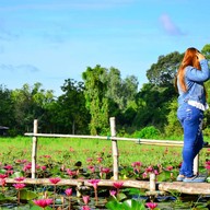 บรรยากาศ ทุ่งบัวแดง บ้านนา