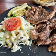 สเต็กถาดใบเตย โพธาราม ใบเตยสเต็กถาด