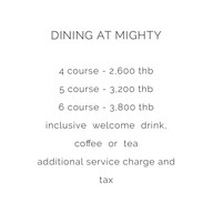 เมนูของร้าน Mighty Private Dining