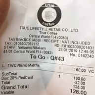 True Coffee เซ็นทรัลเวิลด์