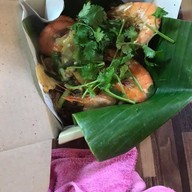 กุ้งอบวุ้นเส้นแม่พิมพ์ใจตลาดน้ำคลองลัดมะยม หมู่บ้านพระปิ่น3