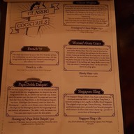 เมนู Hemingway’s Bangkok