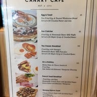 เมนู the canary cafe