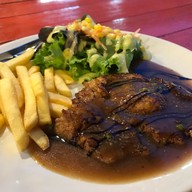เมนูของร้าน สเต็กท่าเรือแหลมฉบัง😋แนวสุขภาพ.อยู่ในสวนบ้านเล็กๆ สไตล์โฮมเมด💪ผู้ชายหน้าเตา แหลมฉบัง ชลบุรี