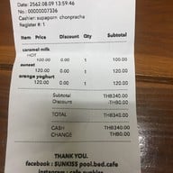 เมนู Sunkiss Pool.bed.cafe SUNKISS.BANGKOK