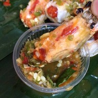 แซ่บเลียศอก กุ้งเผาหัวมันแก้ว (ใช้กุ้งเป็น) ตลาดอินดี้ปิ่นเกล้า ซอย3