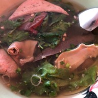 โจ๊ก ต้มเลือดหมู (ผักจิงจูฉ่าย) ไ่ข่ระทะ ปากซอย สวนสยาม 1