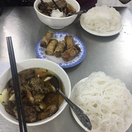 เมนูของร้าน Bun Cha Huong Lien (bun Cha Obama)