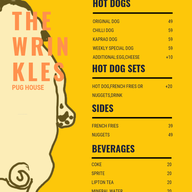 เมนู The Wrinkles Pug House สามย่าน