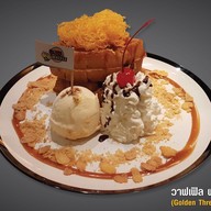 เมนูของร้าน Crispy Waffle ตลาดนัดเลียบด่วนรามอินทรา
