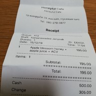 เมนู Honeyful Cafe พร้อมพงษ์