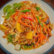 เมนูของร้าน ส้มตำถาดครกไม้