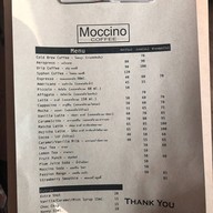 เมนูของร้าน Moccino Coffee โครงการเดอะรีเจ้นสตรีท รามอินทรา 109 พระยาสุเรนทร์