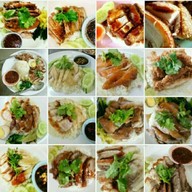 แดงระวีหมูกรอบ. ข้าวหมูกรอบ ไก่ตอน ไก่อบซอส คอหมูทอด  ผัดกะเพราหมูกรอบ สวนสยาม