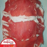 เมนูของร้าน เนื้อวัวสด สไลด์ เนื้อไก่ ร้านฮาซันบัยตุ้ลมาล ตลาดบางกะปิ ฮาลาล