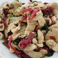 เมนูของร้าน บ้านทิพย์โภชนา ตามสั่ง ยำ หมูแดง หมูกรอบ ขาหมู ก๋วยเตี๋ยว