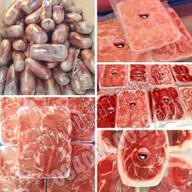 เนื้อวัวสด สไลด์ เนื้อไก่ ร้านฮาซันบัยตุ้ลมาล ตลาดบางกะปิ ฮาลาล