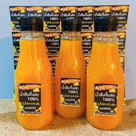 น้ำส้มคั้นสด100%น้องแม็กไม่ผสมน้ำเชื่อมและสารกันเสีย220ml