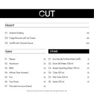 เมนู CUT CUT Raw & Grilled