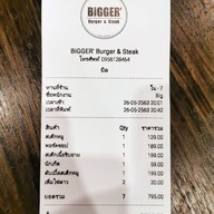 เมนู Bigger' Burgers and Steak