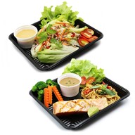 สลัดทูน่าสไปร์ซี่ + สไปร์ซี่สปาร์สเต็กปลาแซลมอล