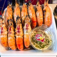แซ่บเลียศอก กุ้งเผาหัวมันแก้ว (ใช้กุ้งเป็น) ตลาดอินดี้ปิ่นเกล้า ซอย3