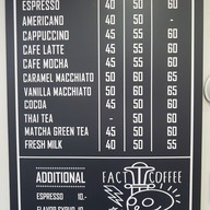 เมนู F.A.C.T Coffee The Avenue Ratchayothin