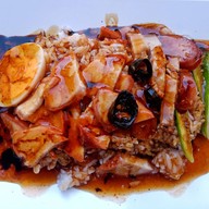 เมนูของร้าน ข้าวหมูแดงหมูกรอบราชบุรี